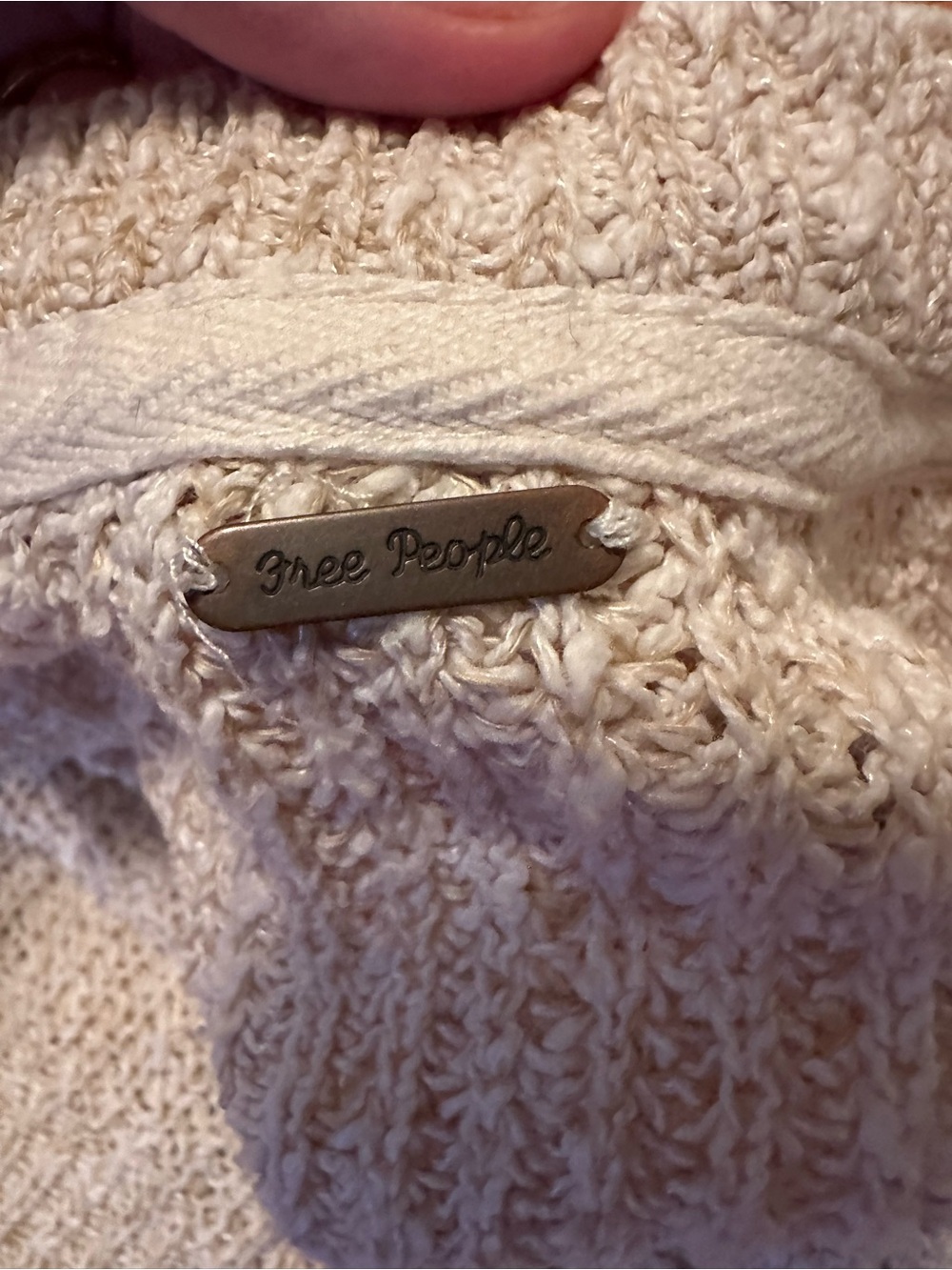 Free People Cream Cable Knit Women's Cardigan
